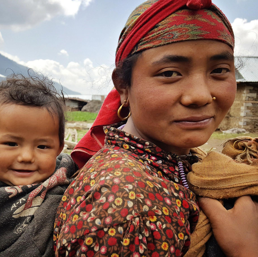 Woman and child in Nepal.