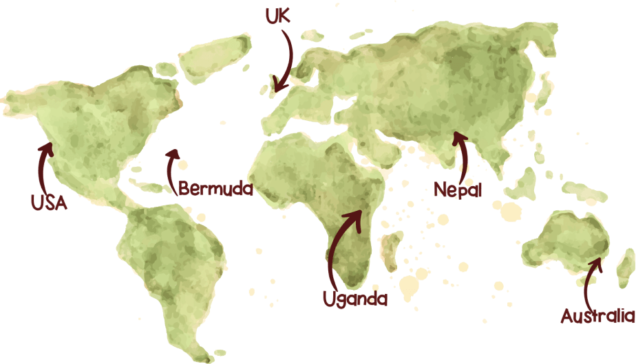 The countries where Adara Development operates.