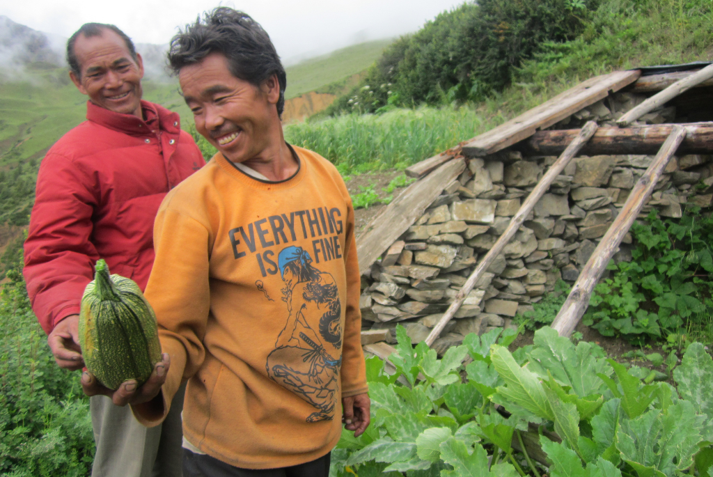 Man with vegetables