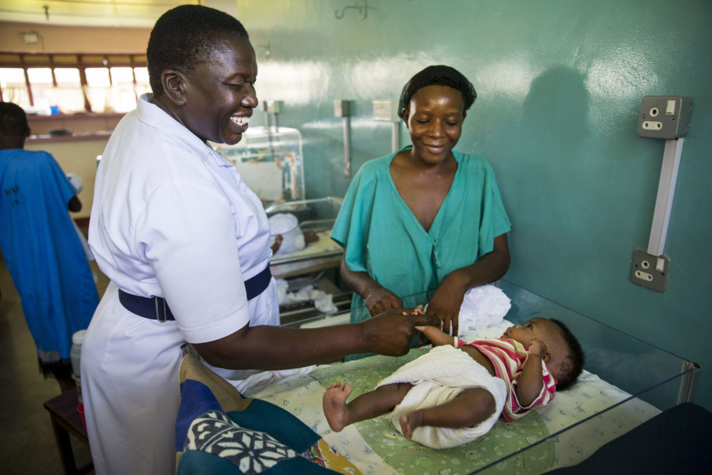 Christine Otai in the Kiwoko NICU